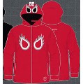 BW0701 MASK FULL ZIP HOODED SWEAT / RED M