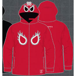 BW0701 MASK FULL ZIP HOODED SWEAT / RED M